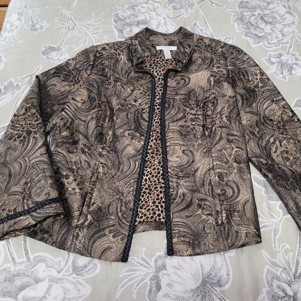 Chicos' Open Front Light Weight Jacket Size 1 = 8/Medium EUC